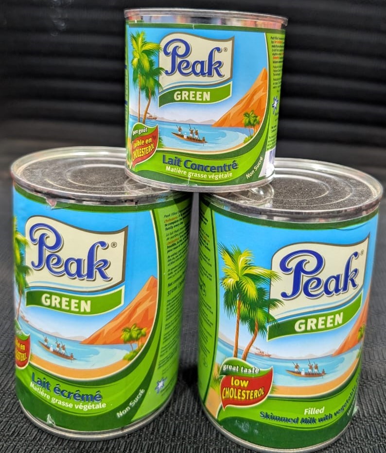 Peak evaporated milk tin